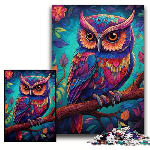 1000-teiliges Puzzle „Bunte Kunst-Eule“, unmögliches Puzzle für Erwachsene, 26x38cm, für Teenager und Familien, perfekte DIY-Dekoration und knifflige Herausforderung 1000-teiliges Puzzle „Bunte Kunst-Eule“, unmögliches Puzzle für Erwachsene, 26x38cm, für Teenager und Familien, perfekte DIY-Dekoration und knifflige Herausforderung von ZKYUBEK