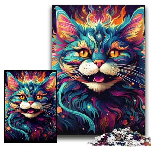 1000-teiliges Puzzle „Bunte Kunstkatze“, Karton-Puzzle, 26x38cm, Halloween, Weihnachten, Geburtstag 1000-teiliges Puzzle „Bunte Kunstkatze“, Karton-Puzzle, 26x38cm, Halloween, Weihnachten, Geburtstag von ZKYUBEK