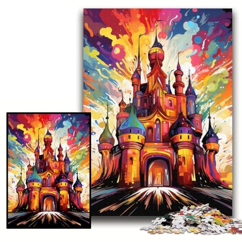 1000-teiliges Puzzle „Buntes Schloss“, Papppuzzle für Erwachsene, 26x38cm, für Heimdekoration, Gehirntraining 1000-teiliges Puzzle „Buntes Schloss“, Papppuzzle für Erwachsene, 26x38cm, für Heimdekoration, Gehirntraining von ZKYUBEK