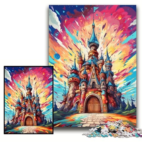 1000-teiliges Puzzle „Buntes Schloss“, unmögliches Puzzle für Erwachsene, 26x38cm, für Teenager und Familien, perfekte DIY-Dekoration und knifflige Herausforderung 1000-teiliges Puzzle „Buntes Schloss“, unmögliches Puzzle für Erwachsene, 26x38cm, für Teenager und Familien, perfekte DIY-Dekoration und knifflige Herausforderung von ZKYUBEK