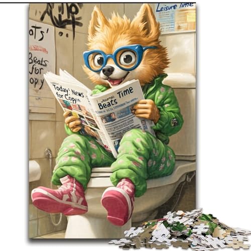 1000-teiliges Puzzle „Corgi Go Toilet“, schwierige Puzzles für Erwachsene, Größe 26x38cm, ideal für Familienspaß, Entspannung von ZKYUBEK