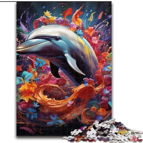 1000-teiliges Puzzle „Delfin“, unmögliches Puzzle für Erwachsene, Größe 50x75cm, pädagogisches Denkspiel, künstlerische Heim- und Bürodekoration, ab 14 Jahren von ZKYUBEK