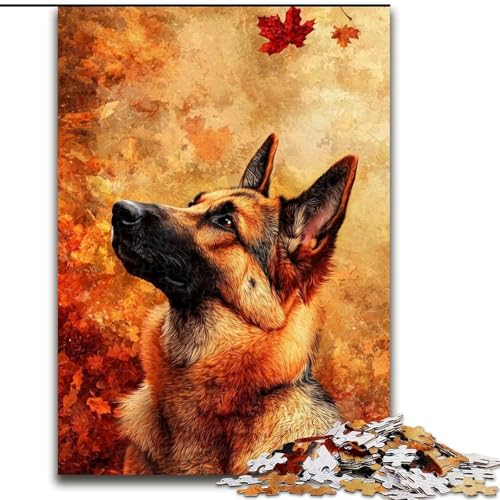 1000-teiliges Puzzle „Deutscher Schäferhund im Herbstlaub“, Holzpuzzle, Familieninteraktion und lustiges Geschenk, lebendiges abstraktes Design, 26x38cm 1000-teiliges Puzzle „Deutscher Schäferhund im Herbstlaub“, Holzpuzzle, Familieninteraktion und lustiges Geschenk, lebendiges abstraktes Design, 26x38cm von ZKYUBEK