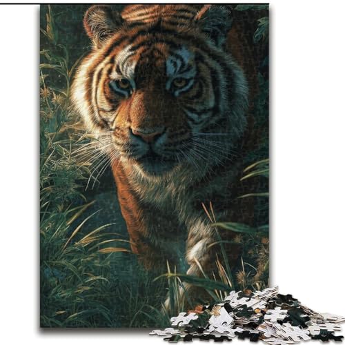 1000-teiliges Puzzle „Dschungeltiger“, Holzpuzzle, 50x75cm, anspruchsvolles Denkspiel – entspannendes Spielzeug für Teenager von ZKYUBEK