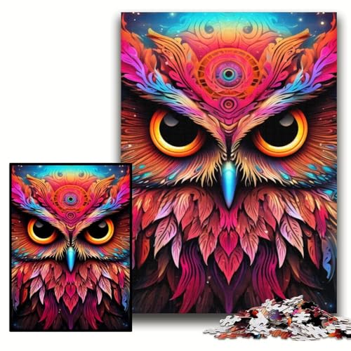 1000-teiliges Puzzle „Farbige Eule“, Holzpuzzle für Erwachsene, 50x75cm, für Heimdekoration, Gehirntraining 1000-teiliges Puzzle „Farbige Eule“, Holzpuzzle für Erwachsene, 50x75cm, für Heimdekoration, Gehirntraining von ZKYUBEK