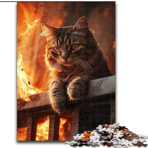 1000-teiliges Puzzle „Feuer und Katze“, 26x38cm, Familie und Freunde, geeignet für Kinder ab 14 Jahren 1000-teiliges Puzzle „Feuer und Katze“, 26x38cm, Familie und Freunde, geeignet für Kinder ab 14 Jahren von ZKYUBEK