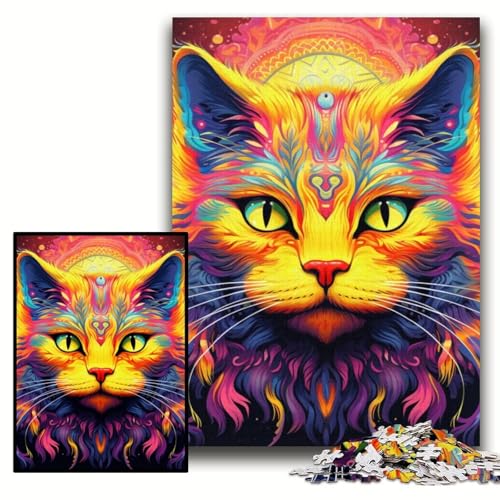1000-teiliges Puzzle „Gelbe Katze“, schwierige Puzzles für Erwachsene, 50x75cm, perfekt als Geburtstags-, Weihnachts 1000-teiliges Puzzle „Gelbe Katze“, schwierige Puzzles für Erwachsene, 50x75cm, perfekt als Geburtstags-, Weihnachts von ZKYUBEK