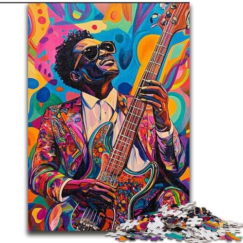 1000-teiliges Puzzle „Gitarre Spielen“, Holzpuzzle für Erwachsene, 26x38cm, anspruchsvolles DIY-Denkspiel für Teenager von ZKYUBEK