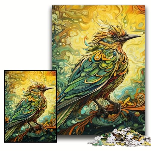 1000-teiliges Puzzle „Grüner Spatz“, Holzpuzzle, 50x75cm, Halloween, Weihnachten, Geburtstag 1000-teiliges Puzzle „Grüner Spatz“, Holzpuzzle, 50x75cm, Halloween, Weihnachten, Geburtstag von ZKYUBEK