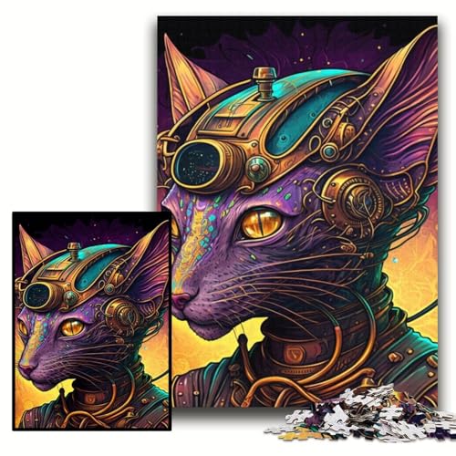 1000-teiliges Puzzle „Haarloser Katzenkrieger“, Holzpuzzle, 50x75cm, Gehirn-Herausforderung, Geschenk, pädagogische Aktivität für Teenager 1000-teiliges Puzzle „Haarloser Katzenkrieger“, Holzpuzzle, 50x75cm, Gehirn-Herausforderung, Geschenk, pädagogische Aktivität für Teenager von ZKYUBEK