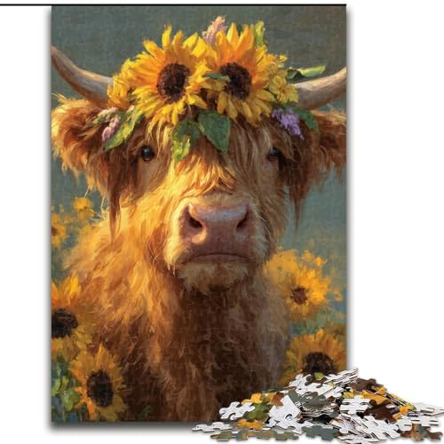 1000-teiliges Puzzle „Hochlandkühe und Sonnenblumen“, 26x38cm, Familie und Freunde, geeignet für Kinder ab 14 Jahren 1000-teiliges Puzzle „Hochlandkühe und Sonnenblumen“, 26x38cm, Familie und Freunde, geeignet für Kinder ab 14 Jahren von ZKYUBEK