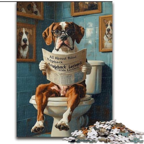 1000-teiliges Puzzle „Hund auf der Toilette“, 50x75cm, Familie und Freunde, geeignet für Kinder ab 14 Jahren 1000-teiliges Puzzle „Hund auf der Toilette“, 50x75cm, Familie und Freunde, geeignet für Kinder ab 14 Jahren von ZKYUBEK