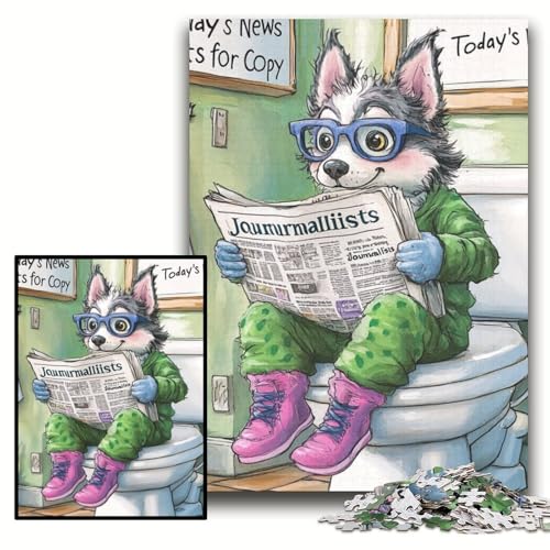 1000-teiliges Puzzle „Husky Go Toilet“, schwierige Puzzles für Erwachsene, 50x75cm, Weihnachten, Halloween, Ostern, Neujahr 1000-teiliges Puzzle „Husky Go Toilet“, schwierige Puzzles für Erwachsene, 50x75cm, Weihnachten, Halloween, Ostern, Neujahr von ZKYUBEK
