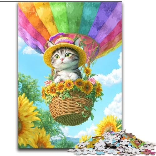 1000-teiliges Puzzle „Katze im Heißluftballon“ für Erwachsene, 26x38cm, Eltern, Partner, Freunde – ab 14 Jahren 1000-teiliges Puzzle „Katze im Heißluftballon“ für Erwachsene, 26x38cm, Eltern, Partner, Freunde – ab 14 Jahren von ZKYUBEK