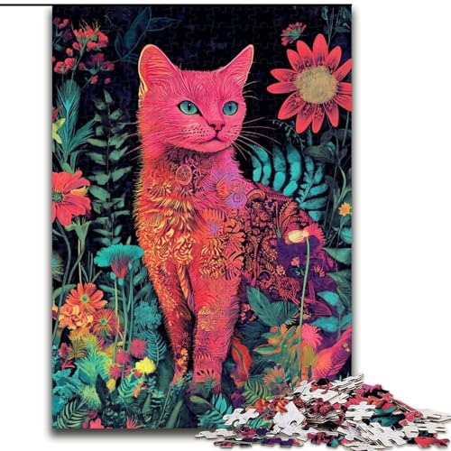 1000-teiliges Puzzle „Katze sitzt zwischen Blumen“, Holzpuzzle, 50x75cm, anspruchsvolles Denkspiel – entspannendes Spielzeug für Teenager 1000-teiliges Puzzle „Katze sitzt zwischen Blumen“, Holzpuzzle, 50x75cm, anspruchsvolles Denkspiel – entspannendes Spielzeug für Teenager von ZKYUBEK