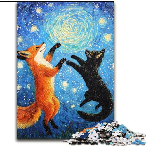 1000-teiliges Puzzle „Katze und Fuchs“ aus Holz, 50x75cm, anspruchsvolles Denkspiel – entspannendes Spielzeug für Teenager 1000-teiliges Puzzle „Katze und Fuchs“ aus Holz, 50x75cm, anspruchsvolles Denkspiel – entspannendes Spielzeug für Teenager von ZKYUBEK