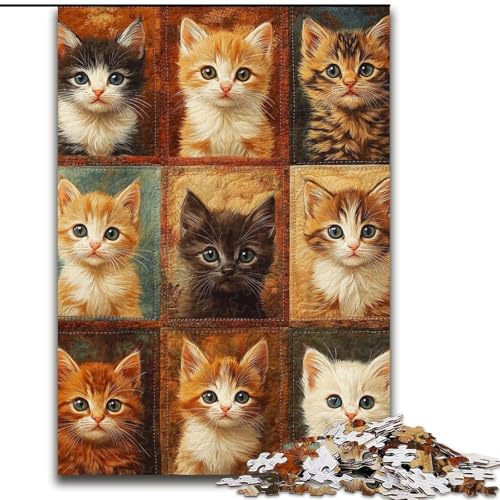 1000-teiliges Puzzle „Katzencollage“, 26x38cm, Familie und Freunde, geeignet für Kinder ab 14 Jahren von ZKYUBEK