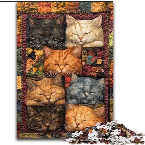 1000-teiliges Puzzle „Katzencollage“, 26x38cm, Familie und Freunde, geeignet für Kinder ab 14 Jahren von ZKYUBEK