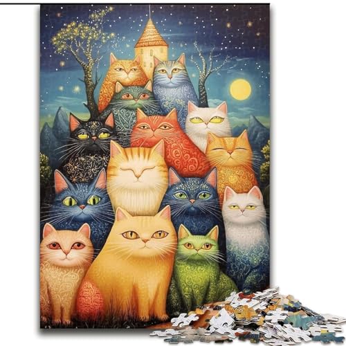 1000-teiliges Puzzle „Katzencollage“, 26x38cm, Familie und Freunde, geeignet für Kinder ab 14 Jahren von ZKYUBEK