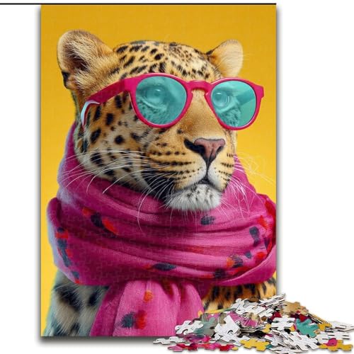 1000-teiliges Puzzle „Leopard mit Schal“, 26x38cm, Familie und Freunde, geeignet für Kinder ab 14 Jahren 1000-teiliges Puzzle „Leopard mit Schal“, 26x38cm, Familie und Freunde, geeignet für Kinder ab 14 Jahren von ZKYUBEK