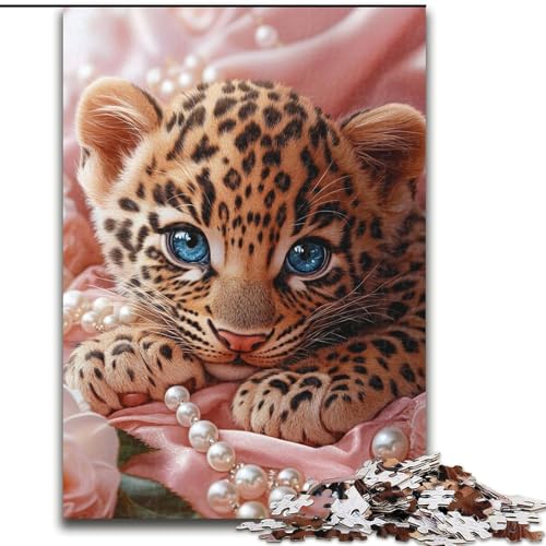 1000-teiliges Puzzle „Leopardenbaby“ für Erwachsene, 26x38cm, Eltern, Partner, Freunde – ab 14 Jahren von ZKYUBEK