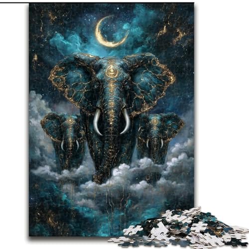 1000-teiliges Puzzle „Magischer Elefant“ aus Pappe, 26x38cm, anspruchsvolles Denkspiel – entspannendes Spielzeug für Teenager von ZKYUBEK
