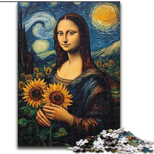 1000-teiliges Puzzle „Mona Lisa – Sonnenblume“, Holzpuzzle für Erwachsene, 26x38cm, anspruchsvolles DIY-Denkspiel für Teenager 1000-teiliges Puzzle „Mona Lisa – Sonnenblume“, Holzpuzzle für Erwachsene, 26x38cm, anspruchsvolles DIY-Denkspiel für Teenager von ZKYUBEK