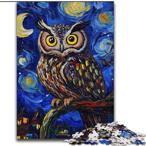 1000-teiliges Puzzle „Nachthimmel-Eule“, Holzpuzzle, 26x38cm, perfekte Dekoration für Zuhause oder das Büro 1000-teiliges Puzzle „Nachthimmel-Eule“, Holzpuzzle, 26x38cm, perfekte Dekoration für Zuhause oder das Büro von ZKYUBEK