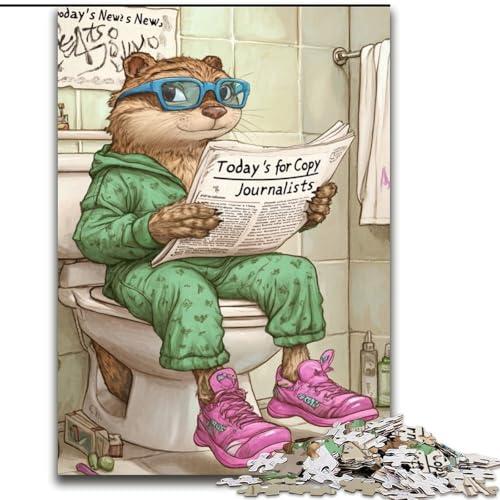 1000-teiliges Puzzle „Otter Go Toilet“, Holzpuzzle für Erwachsene, Größe 50x75cm, anspruchsvolles Denkspiel für Teenager, Spaß für den Spieleabend mit der Familie 1000-teiliges Puzzle „Otter Go Toilet“, Holzpuzzle für Erwachsene, Größe 50x75cm, anspruchsvolles Denkspiel für Teenager, Spaß für den Spieleabend mit der Familie von ZKYUBEK