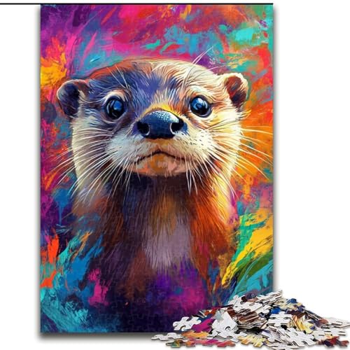 1000-teiliges Puzzle „Otterbaby“, Holzpuzzle, 50x75cm, anspruchsvolles Denkspiel – entspannendes Spielzeug für Teenager von ZKYUBEK