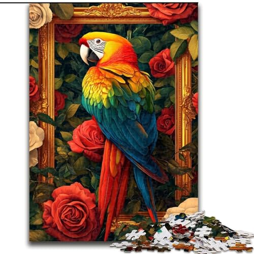 1000-teiliges Puzzle „Papagei“ aus Pappe, 26x38cm, anspruchsvolles DIY-Dekorationsspiel, interaktives Familienspielzeug von ZKYUBEK