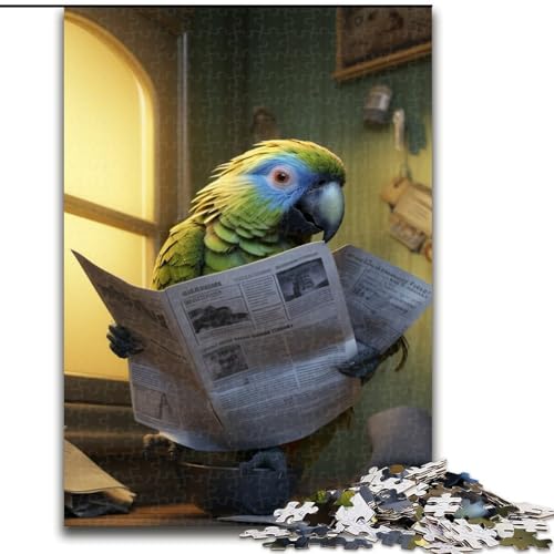 1000-teiliges Puzzle „Papagei liest Zeitung“, schwierige Puzzles für Erwachsene, Größe 50x75cm, Denkspiel für Teenager und Familieninteraktion von ZKYUBEK