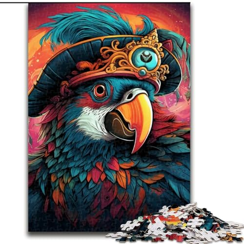 1000-teiliges Puzzle „Pirat-Papagei“, Holzpuzzle, Größe 50x75cm, kompliziertes Design für Teenager, DIY-Dekor und gehirnfördernder Spaß von ZKYUBEK