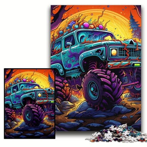 1000-teiliges Puzzle „Psychedelic Truck“, Holzpuzzle, 50x75cm, perfekt für Halloween, Weihnachten, Geburtstagsgeschenk 1000-teiliges Puzzle „Psychedelic Truck“, Holzpuzzle, 50x75cm, perfekt für Halloween, Weihnachten, Geburtstagsgeschenk von ZKYUBEK