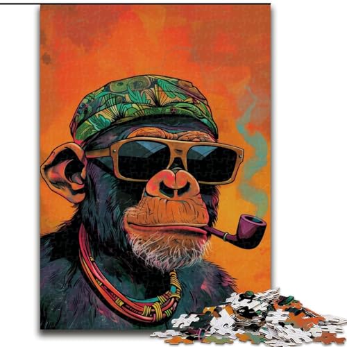 1000-teiliges Puzzle „Rauchender Schimpanse“, Papppuzzle, 26x38cm, anspruchsvolles Denkspiel – entspannendes Spielzeug für Teenager 1000-teiliges Puzzle „Rauchender Schimpanse“, Papppuzzle, 26x38cm, anspruchsvolles Denkspiel – entspannendes Spielzeug für Teenager von ZKYUBEK
