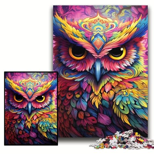 1000-teiliges Puzzle „Rosa Eule“, Holzpuzzle, 50x75cm, Halloween, Weihnachten, Geburtstag 1000-teiliges Puzzle „Rosa Eule“, Holzpuzzle, 50x75cm, Halloween, Weihnachten, Geburtstag von ZKYUBEK