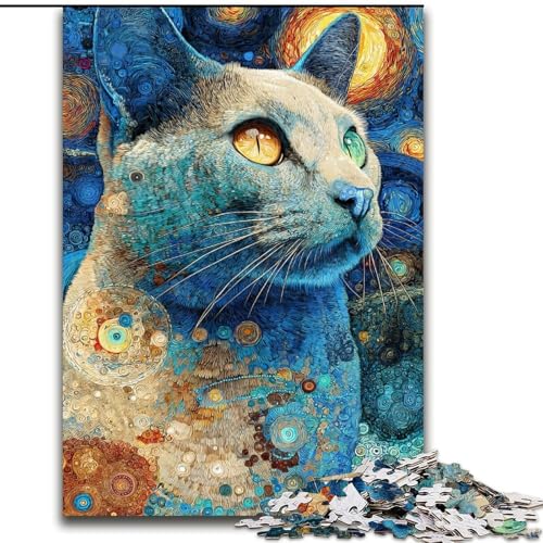 1000-teiliges Puzzle „Schöne Katze“, Holzpuzzle, 50x75cm, anspruchsvolles Denkspiel – entspannendes Spielzeug für Teenager 1000-teiliges Puzzle „Schöne Katze“, Holzpuzzle, 50x75cm, anspruchsvolles Denkspiel – entspannendes Spielzeug für Teenager von ZKYUBEK