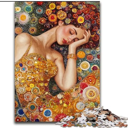 1000-teiliges Puzzle „Schöne schlafende Frau“, Holzpuzzle, 50x75cm, anspruchsvolles Denkspiel – entspannendes Spielzeug für Teenager von ZKYUBEK