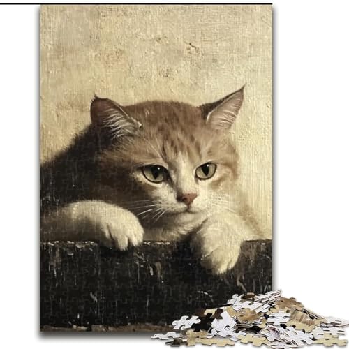 1000-teiliges Puzzle „Schwarze Katze“ – 1000 Teile für Erwachsene – Anspruchsvolles Denkspiel für Jugendliche und Familien, 26x38cm von ZKYUBEK