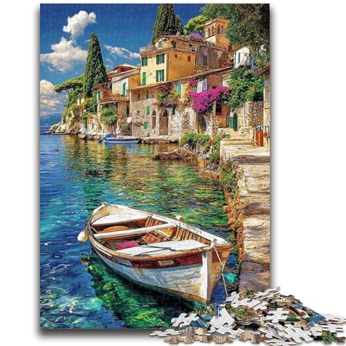 1000-teiliges Puzzle „Seaside Boat“ für Erwachsene und Jugendliche, Lernspielzeug, Familienspiele mit passendem Poster und Quizblatt, 26x38cm 1000-teiliges Puzzle „Seaside Boat“ für Erwachsene und Jugendliche, Lernspielzeug, Familienspiele mit passendem Poster und Quizblatt, 26x38cm von ZKYUBEK