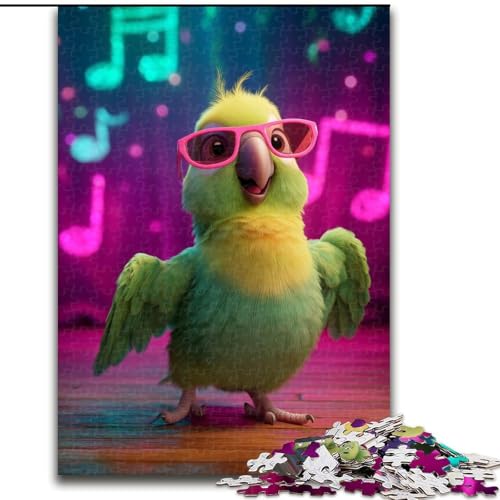 1000-teiliges Puzzle „Singender Papagei“, Papppuzzle, 26x38cm, perfekt für Teenager, zum Zusammenhalt der Familie, als Denksportaufgabe und als Geschenk zur Heimdekoration von ZKYUBEK