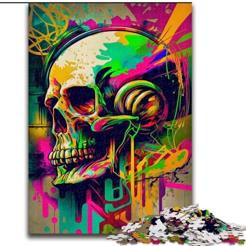 1000-teiliges Puzzle „Skelette malen“, Puzzle für Erwachsene, Größe 26x38cm, Spaß für Zuhause, Geburtstagsgeschenk, Reisegeschenk von ZKYUBEK
