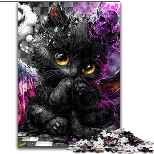 1000-teiliges Puzzle „Teufelskätzchen“, 26x38cm, Familie und Freunde, geeignet für Kinder ab 14 Jahren von ZKYUBEK