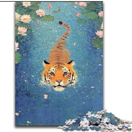 1000-teiliges Puzzle „Tiger im Teich“, Holzpuzzle für Erwachsene, 26x38cm, anspruchsvolles DIY-Denkspiel für Teenager 1000-teiliges Puzzle „Tiger im Teich“, Holzpuzzle für Erwachsene, 26x38cm, anspruchsvolles DIY-Denkspiel für Teenager von ZKYUBEK