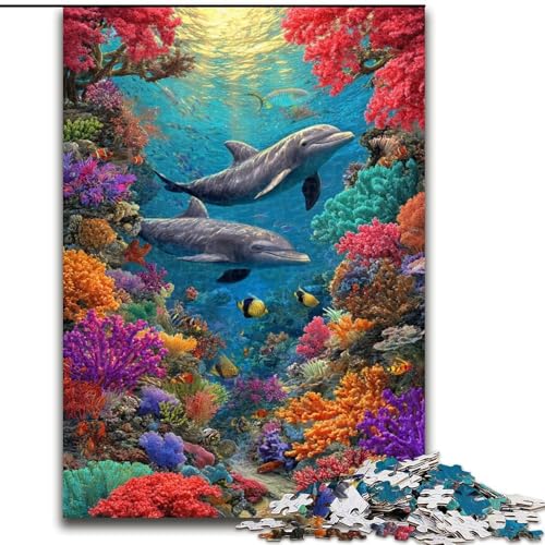 1000-teiliges Puzzle „Unterwasser-Delfine“, Holzpuzzle, 50x75cm, anspruchsvolles Denkspiel – entspannendes Spielzeug für Teenager 1000-teiliges Puzzle „Unterwasser-Delfine“, Holzpuzzle, 50x75cm, anspruchsvolles Denkspiel – entspannendes Spielzeug für Teenager von ZKYUBEK