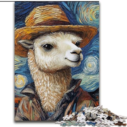 1000-teiliges Puzzle „Van Gogh Alpaka“, Holzpuzzle, Größe 50x75cm, anspruchsvolles Denkspiel für Teenager, Spaß für den Spieleabend mit der Familie 1000-teiliges Puzzle „Van Gogh Alpaka“, Holzpuzzle, Größe 50x75cm, anspruchsvolles Denkspiel für Teenager, Spaß für den Spieleabend mit der Familie von ZKYUBEK