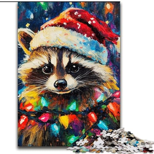 1000-teiliges Puzzle „Weihnachtswaschbär“ für Erwachsene, 50x75cm, Eltern, Partner, Freunde – ab 14 Jahren 1000-teiliges Puzzle „Weihnachtswaschbär“ für Erwachsene, 50x75cm, Eltern, Partner, Freunde – ab 14 Jahren von ZKYUBEK
