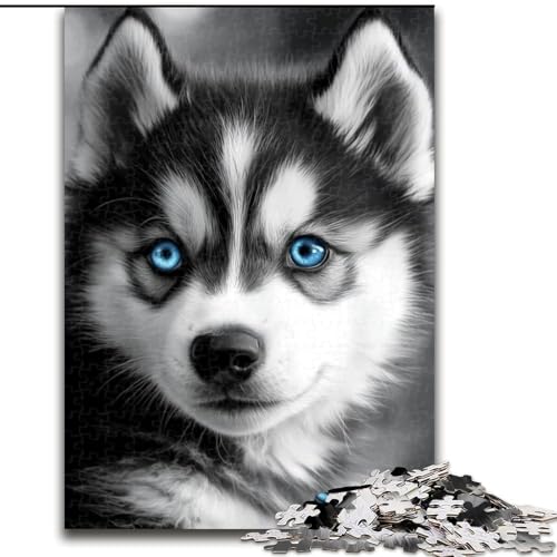 1000-teiliges Puzzle „Weißer Husky“ – 1000 Teile für Erwachsene – Anspruchsvolles Denkspiel für Jugendliche und Familien, 26x38cm von ZKYUBEK