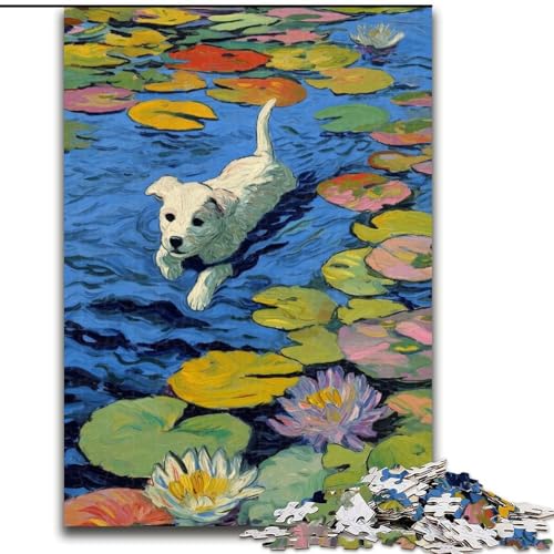 1000-teiliges Puzzle „Welpe im Teich“, 50x75cm, Familie und Freunde, geeignet für Kinder ab 14 Jahren 1000-teiliges Puzzle „Welpe im Teich“, 50x75cm, Familie und Freunde, geeignet für Kinder ab 14 Jahren von ZKYUBEK