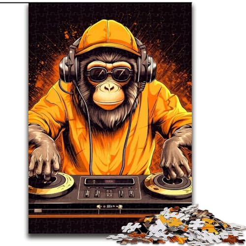 1000-teiliges Puzzle AFFE, DJ, Musik, Holzpuzzle für Erwachsene, Größe 50x75cm, Geburtstage und Feiertage von ZKYUBEK